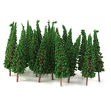 Maxbell 4xPagoda Trees Model Train Railroad Scenery 50pcs 1:100 Green