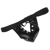 Maxbell Men Imitation Leather G-string Thong Trunks Underwear Jockstrap T-back Black