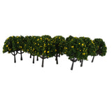 Maxbell 2x20pcs Model Train Yellow Fruit Trees Garden Street Layout Scale 1/100 6CM
