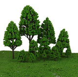 Maxbell 12x12pcs Poplar Trees Model Light Green Leaves 2.5-16cm 1:500-1:50