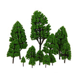 Maxbell 4x12pcs Poplar Trees Model Light Green Leaves 2.5-16cm 1:500-1:50