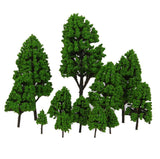 Maxbell 6x12pcs Poplar Trees Model Light Green Leaves 2.5-16cm 1:500-1:50