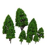 Maxbell 6x12pcs Poplar Trees Model Light Green Leaves 2.5-16cm 1:500-1:50
