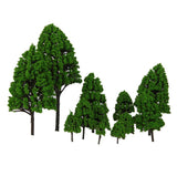 Maxbell 6x12pcs Poplar Trees Model Light Green Leaves 2.5-16cm 1:500-1:50