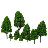 Maxbell 12x12pcs Poplar Trees Model Light Green Leaves 2.5-16cm 1:500-1:50