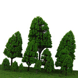 Maxbell 6x12pcs Poplar Trees Model Light Green Leaves 2.5-16cm 1:500-1:50