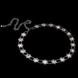 Maxbell Sliver Crystal Alloy Flower Beads Ladies Waist Chain/Charm Belt