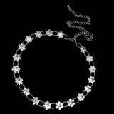 Maxbell Sliver Crystal Alloy Flower Beads Ladies Waist Chain/Charm Belt