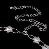 Maxbell Sliver Crystal Alloy Flower Beads Ladies Waist Chain/Charm Belt