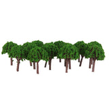 Maxbell 25x50pcs 3cm Scenery Landscape Train Model Trees Light Green Scale 1/500