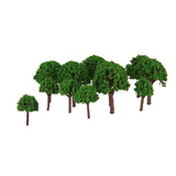 Maxbell 6x50pcs 3cm Scenery Landscape Train Model Trees Light Green Scale 1/500