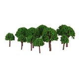 Maxbell 6x50pcs 3cm Scenery Landscape Train Model Trees Light Green Scale 1/500