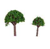 Maxbell 8x50pcs 3cm Scenery Landscape Train Model Trees Light Green Scale 1/500