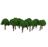 Maxbell 25x50pcs 3cm Scenery Landscape Train Model Trees Light Green Scale 1/500