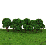 Maxbell 8x50pcs 3cm Scenery Landscape Train Model Trees Light Green Scale 1/500