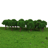 Maxbell 6x50pcs 3cm Scenery Landscape Train Model Trees Light Green Scale 1/500