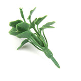Green Plastic Heart&Sword Shaped Leaves Grass Ground Cover HO OO for Diorama