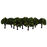 Maxbell 2x20pcs Model Train Yellow Fruit Trees Garden Street Layout Scale 1/300 4CM