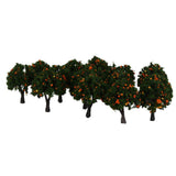 Maxbell 4x20pcs Model Train Orange Fruit Trees Garden Street Layout Scale 1/300 4CM