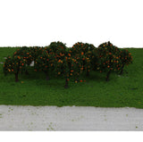 Maxbell 4x20pcs Model Train Orange Fruit Trees Garden Street Layout Scale 1/300 4CM