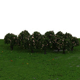Maxbell 4x20pcs 4cm Scenery Landscape Train Model Trees w/ Pink Peach Fruit 1/300