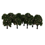 Maxbell 4x20pcs 4cm Scenery Landscape Train Model Trees w/ Pink Peach Fruit 1/300