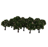 Maxbell 4x20pcs 4cm Scenery Landscape Train Model Trees w/ Pink Peach Fruit 1/300