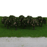 Maxbell 4x20pcs 4cm Scenery Landscape Train Model Trees w/ Pink Peach Fruit 1/300