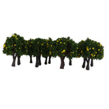 Maxbell 20pcs Model Train Green Fruit Trees Garden Street Layout Scale 1/300 4CM