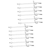Maxbell 4x Clasp and Clip Ends Set with Extender Chain 12pcs Silve 3mm
