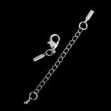 Maxbell 4x Clasp and Clip Ends Set with Extender Chain 12pcs Silve 3mm