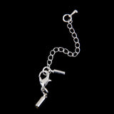 Maxbell 4x Clasp and Clip Ends Set with Extender Chain 12pcs Silve 3mm