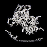 Maxbell 24pcs Necklace Bracelet Chain Extender with Lobster Clips Silver Tone 50mm+55mm
