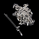 Maxbell 24pcs Necklace Bracelet Chain Extender with Lobster Clips Silver Tone 50mm+55mm