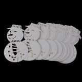 Maxbell 50 x Name Place Card for Wine Glass Wedding Party Laser Cut Snowman Shape