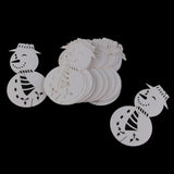 Maxbell 50 x Name Place Card for Wine Glass Wedding Party Laser Cut Snowman Shape