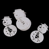 Maxbell 50 x Name Place Card for Wine Glass Wedding Party Laser Cut Snowman Shape