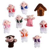 Maxbell 7xThe Wolf and Seven Little Lambs Finger Puppets Nursery Rhyme/Fairy Tale