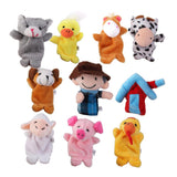 Maxbell Old MacDonald Farm Animals Finger Puppets 10pcs+Kids Baby Plush Toys Bunny