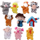 Maxbell Old MacDonald Farm Animals Finger Puppets 10pcs+Kids Baby Plush Toys Bunny