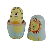 Maxbell 5pcs Hand Painted Wooden Nesting Dolls Animals Russian Dolls