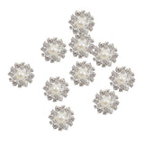 Maxbell 9x10pcs Crystal Faux Pearl Buttons Shank Decoration DIY Craft 22mm Beige
