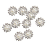 Maxbell 9x10pcs Crystal Faux Pearl Buttons Shank Decoration DIY Craft 22mm Beige