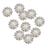 Maxbell 9x10pcs Crystal Faux Pearl Buttons Shank Decoration DIY Craft 22mm Beige