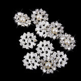 Maxbell 9x10pcs Crystal Faux Pearl Buttons Shank Decoration DIY Craft 22mm Beige