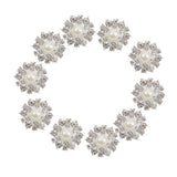Maxbell 9x10pcs Crystal Faux Pearl Buttons Shank Decoration DIY Craft 22mm Beige