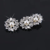 Maxbell 9x10pcs Crystal Faux Pearl Buttons Shank Decoration DIY Craft 22mm Beige