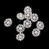 Maxbell 9x10pcs Crystal Faux Pearl Buttons Shank Decoration DIY Craft 22mm Beige