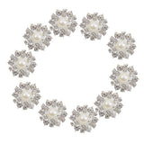 Maxbell 9x10pcs Crystal Faux Pearl Buttons Shank Decoration DIY Craft 22mm Beige