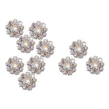Maxbell 6xCrystal Diamante Pearl Flower Buttons FLATBACK Embellishment G